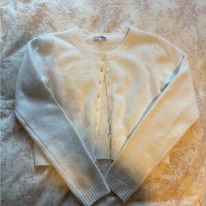 Fashion Nova Cream Button-Up Cardigan